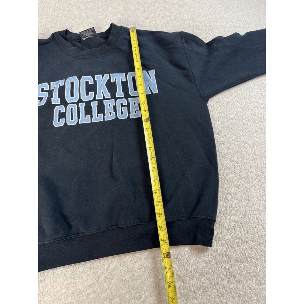 Vintage MV Sport Mens Stockton College Crewneck Sweatshirt Navy Medium - Picture 6 of 7